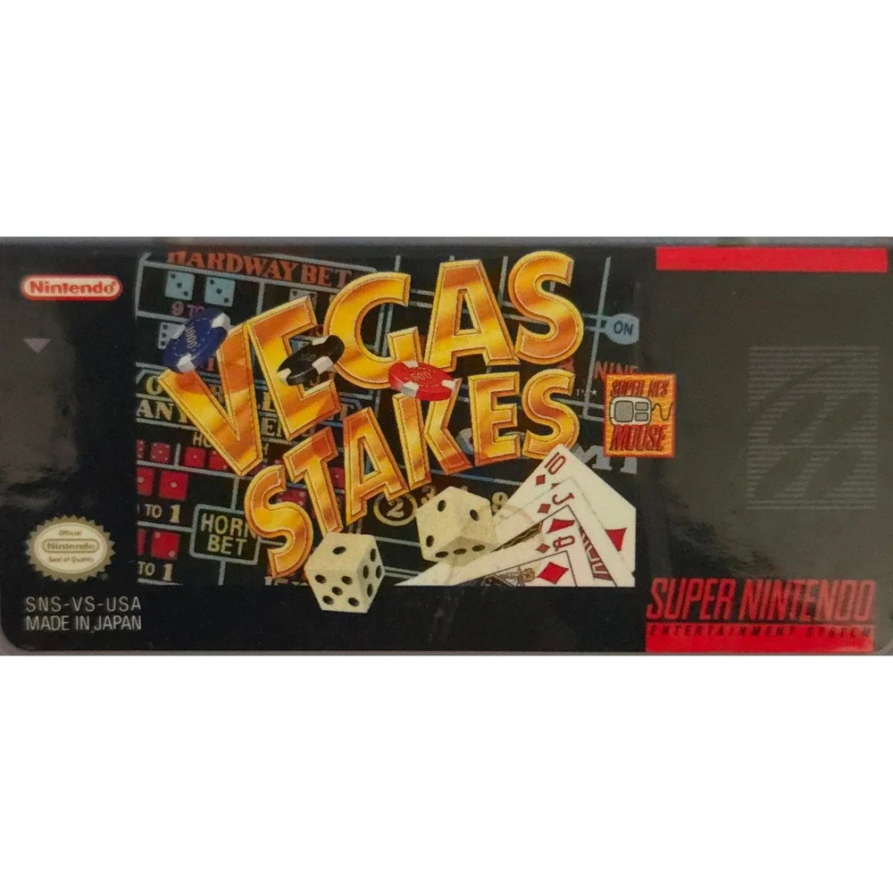 Vegas Stakes - SNES Super Nintendo - Authentic Stamp - Tested & Working